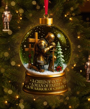 A Child Of God, A Man Of Faith - Personalized Warrior Ornament
