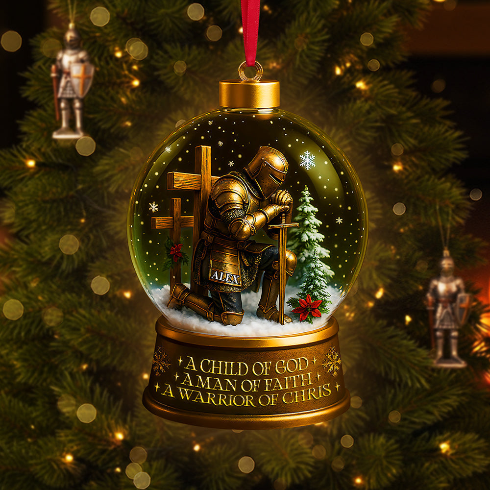 A Child Of God, A Man Of Faith - Personalized Warrior Ornament