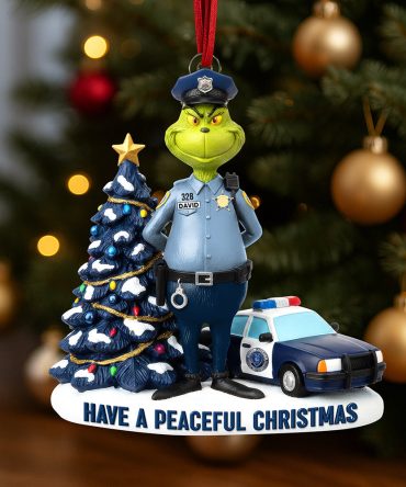 Have A Peaceful Christmas - Badass Police Christmas Ornament , Personalized Gifts For Police Officers