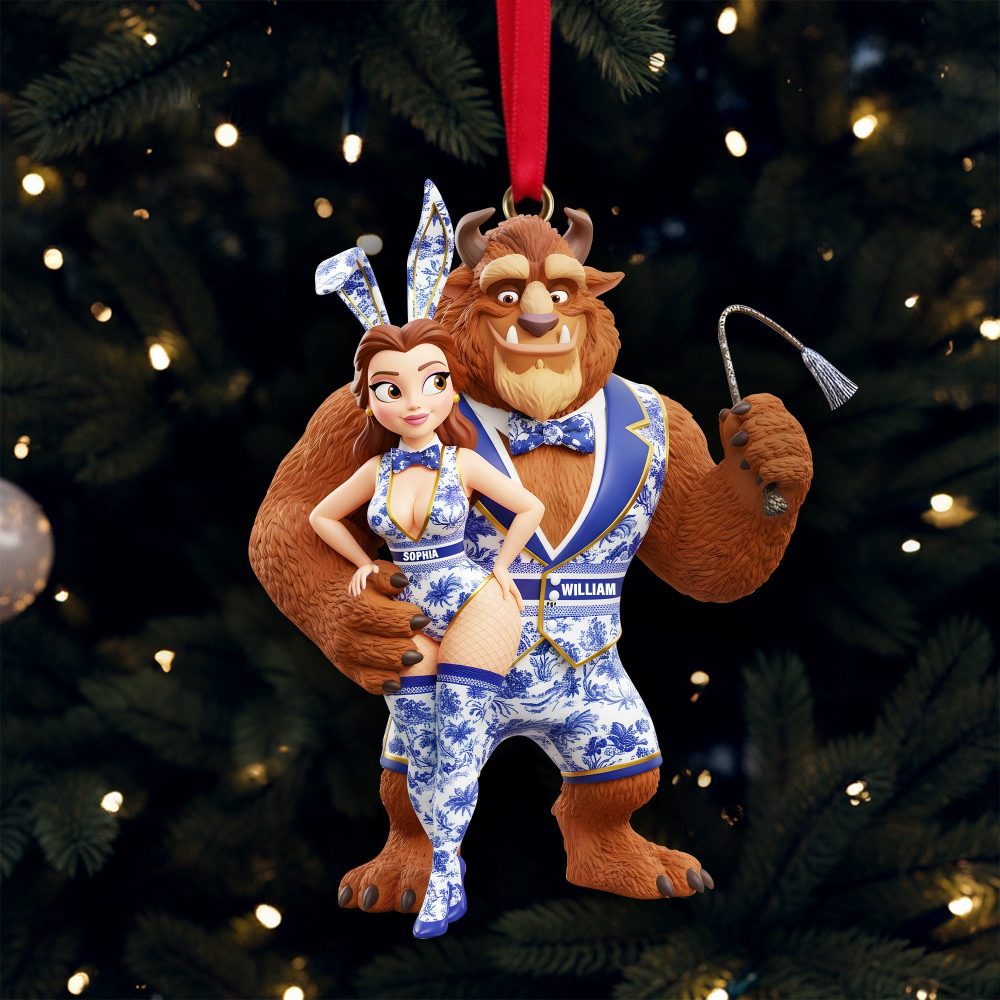 Love In Fairy Tales: Cheeky Fairytale Couple Ornament - Personalized Gifts For Couples - Image 3