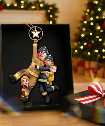 “Together We Stand, United In Love” - Fun Hanging Firefighter Family Ornament, Personalized Gift For Families