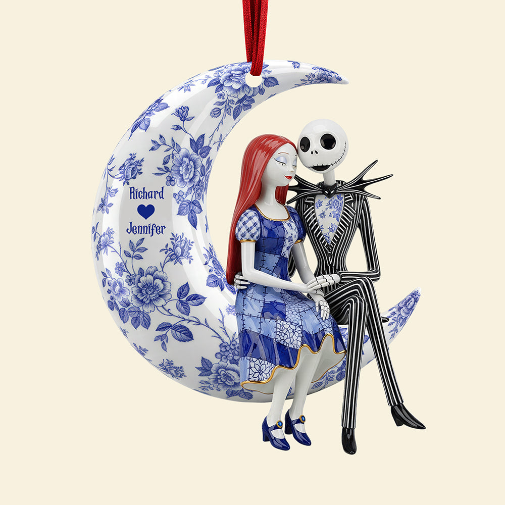 “Love You To The Moon And Back” – Personalized Romantic Moon Couple Ornament - Unique Custom Gifts For Couples, Friends, And Family - Image 4