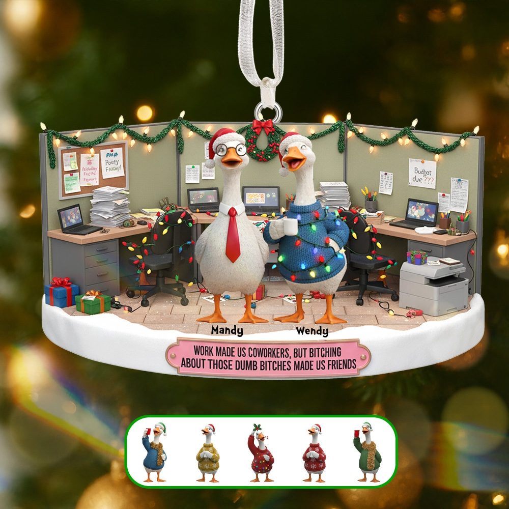 “Work Made Us Coworkers, But Bitching Made Us Friends” - Personalized Christmas Ornament For Coworkers - Image 2