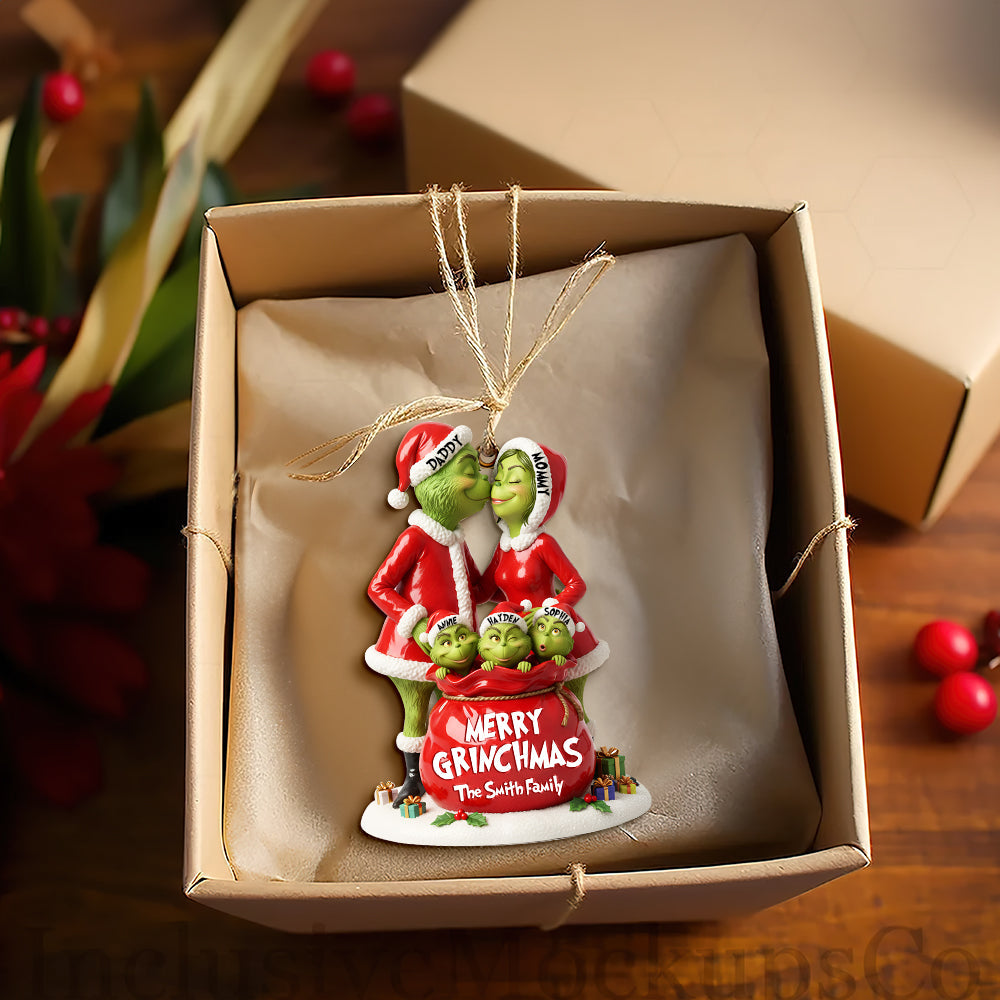 Celebrate Family Joy With Festive Love - Personalized Christmas Ornament - Image 2