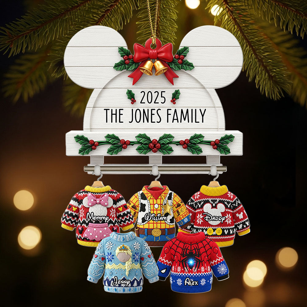 “Celebrate Family Moments” – Cute & Cozy Family Sweater Hanging Ornament - Personalized Gift For Family & Friends
