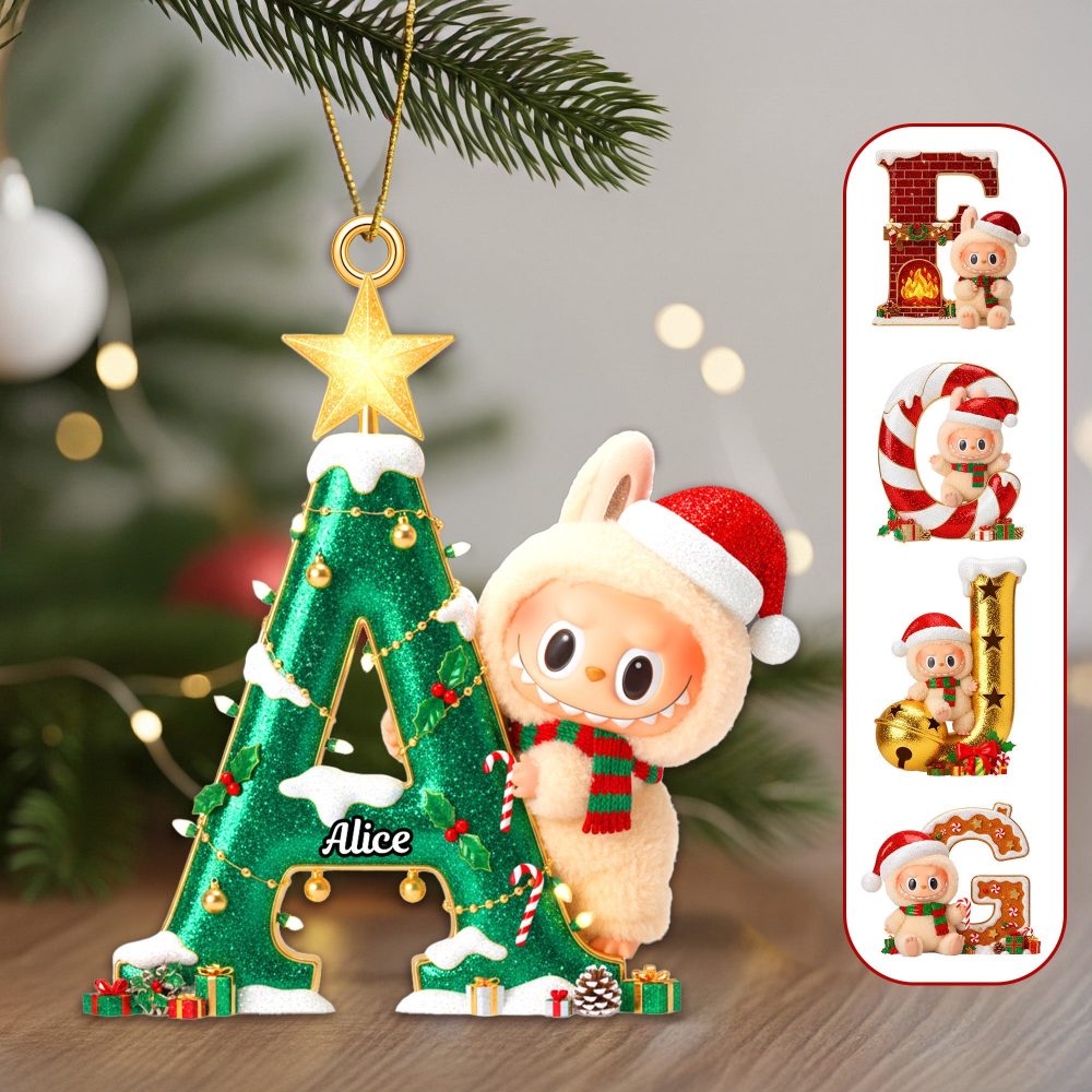 Celebrate Christmas With Personalized Joy! - Alphabet Christmas Ornament, Custom Gift For Loved Ones