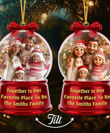 Together Is Our Favorite Place To Be - Custom Family Christmas Lenticular Ornament