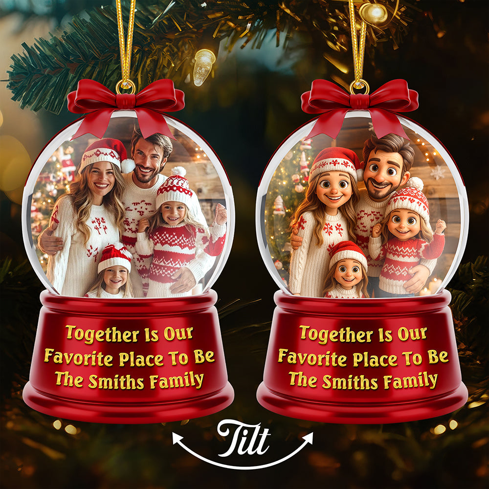Together Is Our Favorite Place To Be - Custom Family Christmas Lenticular Ornament