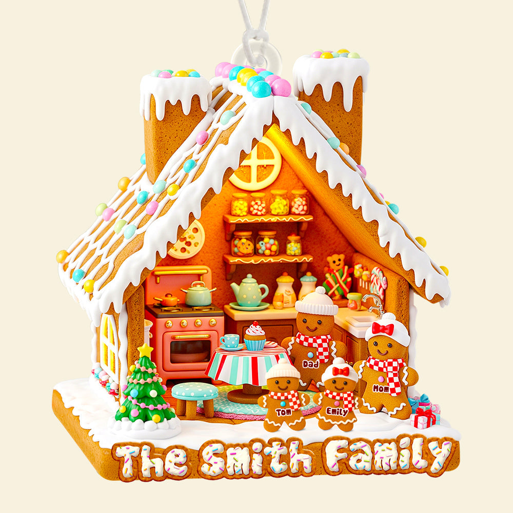 Celebrate Family Traditions With A Touch Of Sweetness - Gingerbread Family Christmas Ornament - Personalized Gift For Families, Friends, And Loved Ones - Image 3