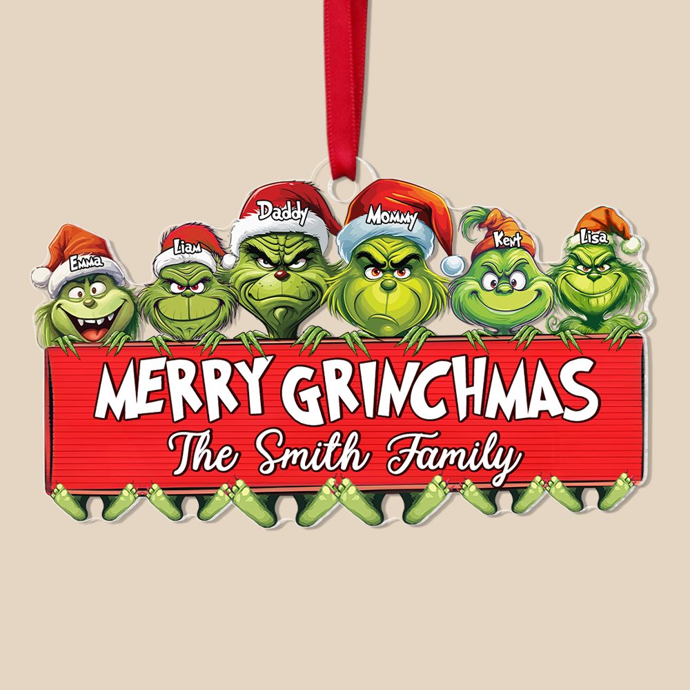 Personalized Merry Grinchmas Family Christmas Ornament - Image 6