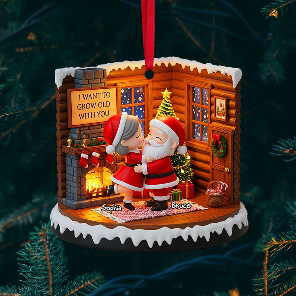 Grow Old With You - Santa Couple Christmas Ornament - Personalized Gift For Couples - Image 4