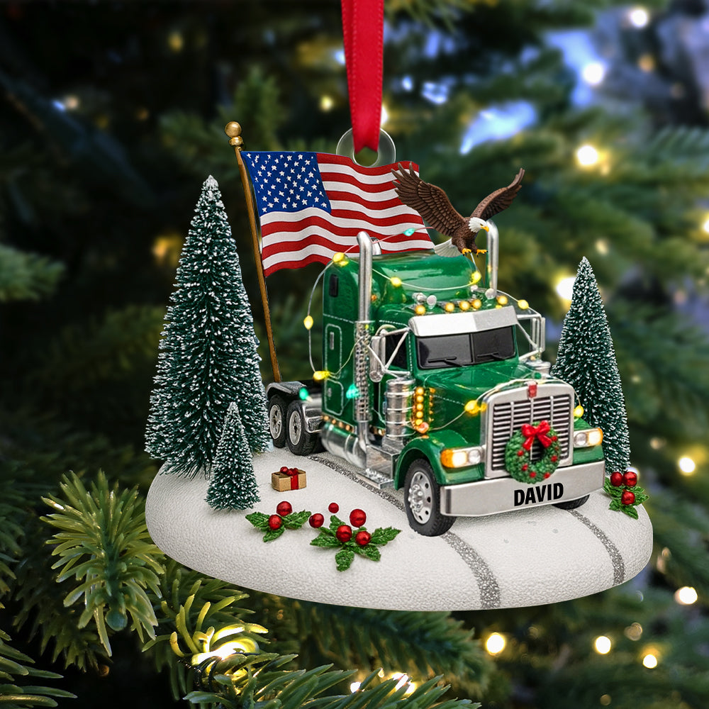 Celebrate The Spirit Of The Road With Custom Touch - Personalized Christmas Ornament For Truck Drivers - Image 3