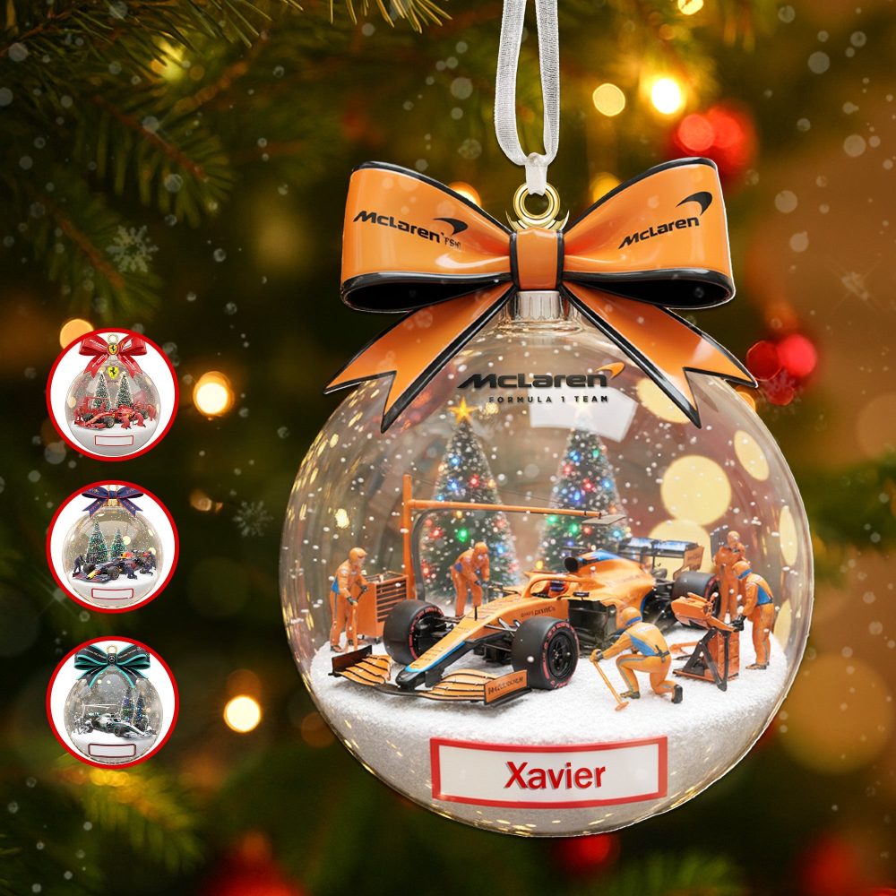 “Rev Up Your Holidays” - Personalized Racing Lovers Christmas Ornament - Image 3