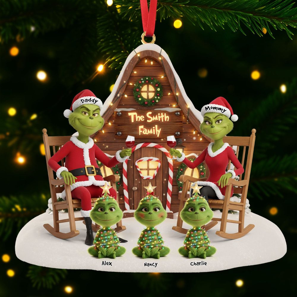 Celebrate Family Togetherness With Our Green Monster Family Ornament - A Personalized Christmas Decoration - Image 2