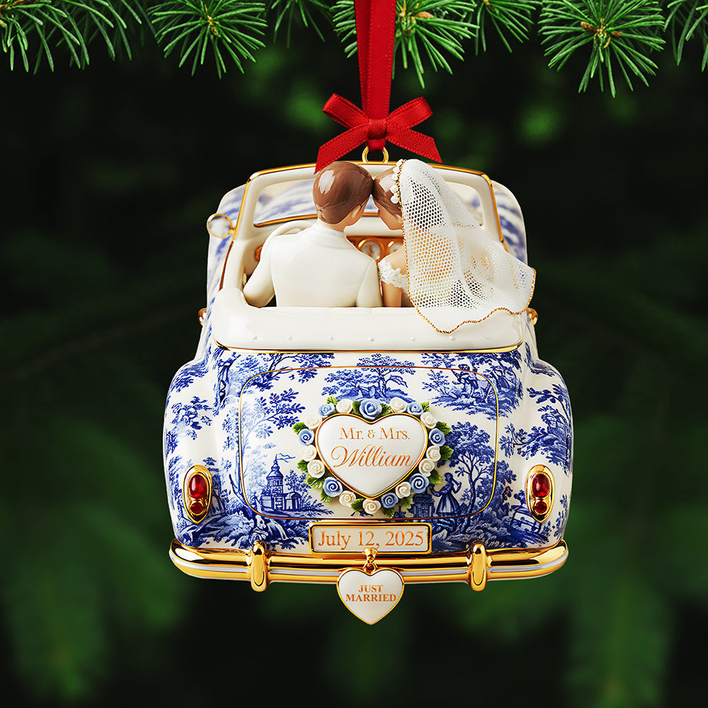 Celebrate Love: Newlywed Custom Acrylic Ornament - Personalized Gift For Newlyweds, Couples & Christmas - Image 2