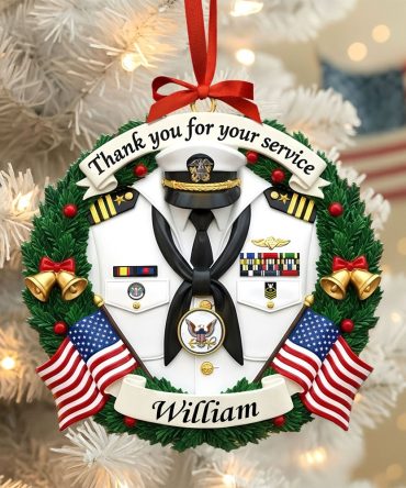 Thank You For Your Service - Military Appreciation Christmas Ornament - Personalized Gift For Veterans