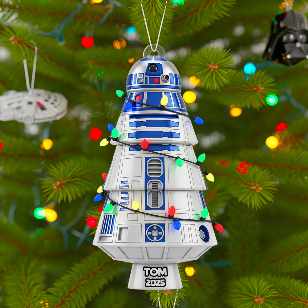 “Embrace The Galaxy This Christmas!” - Personalized Spaceship Tree Ornament - Perfect Gift For Star Wars Fans, Friends & Family