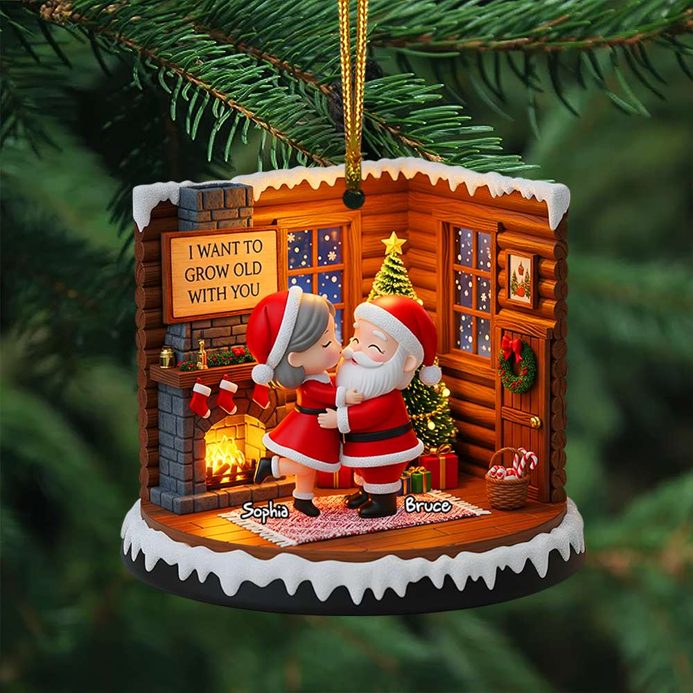 Grow Old With You - Santa Couple Christmas Ornament - Personalized Gift For Couples - Image 3