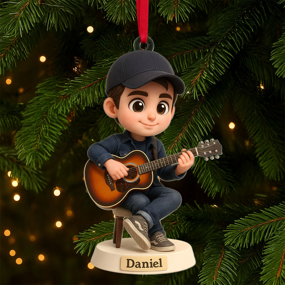 Strum Your Heartstrings! - Custom Guitarist Ornament - Personalized Gifts For Music Lovers - Image 2