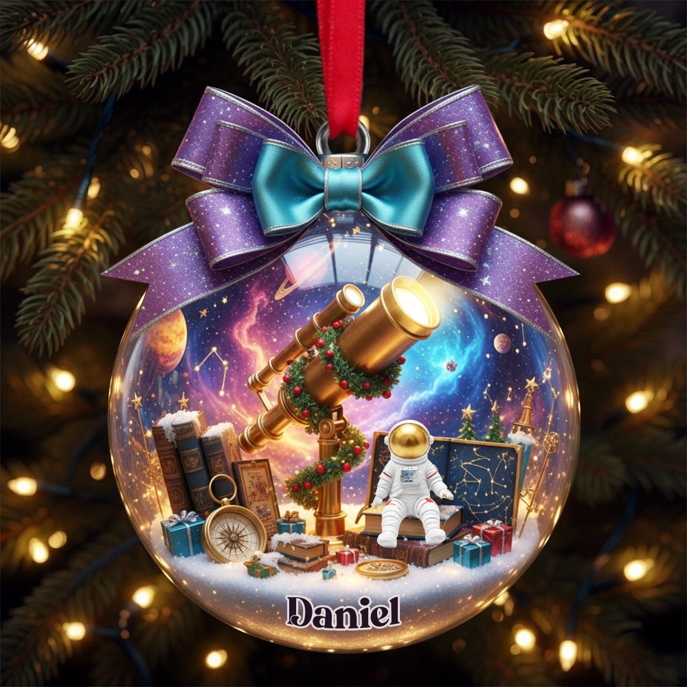 Explore The Universe - Personalized Telescope Night Sky Ornament - Unique Gift For Astronomy Lovers - Image 2