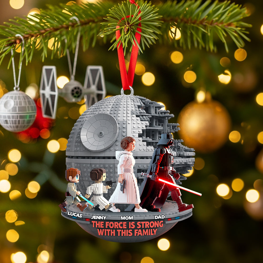 The Force Is Strong With This Family - Personalized Lego Christmas Ornament - Image 2