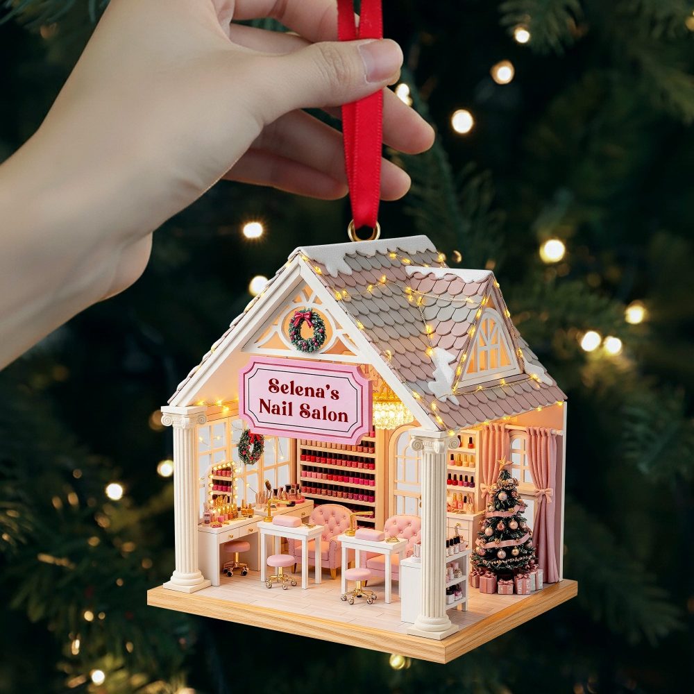 “Your Perfect Nail Retreat Awaits” - Nail Salon Miniature Acrylic Ornament - Personalized Gift For Her - Image 3