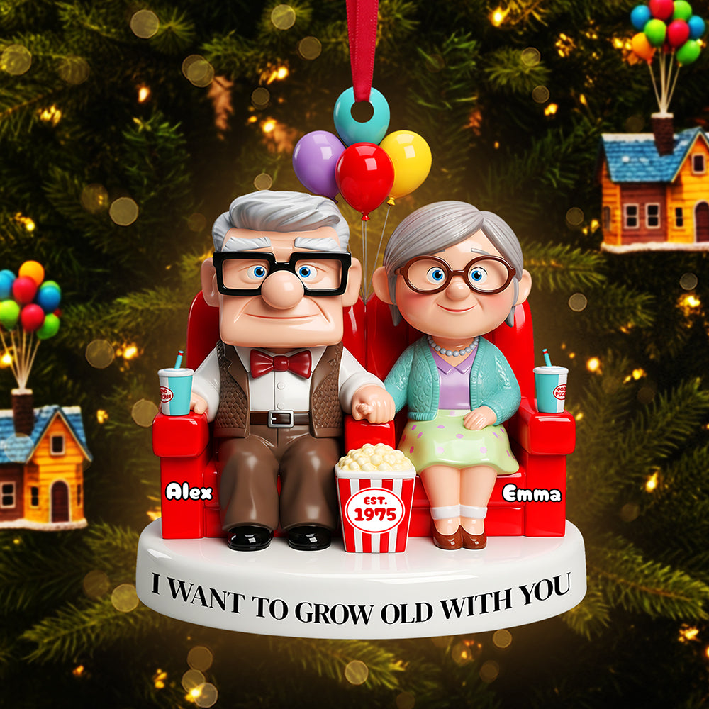 I Want To Grow Old With You - Personalized Old Couple Ornament - Unique Gift For Couples, Valentine'S Day, Anniversaries, Or Special Occasions - Image 2