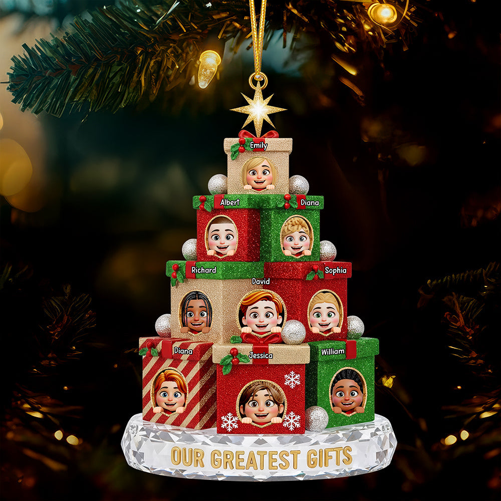Our Greatest Gifts Christmas Ornament – Personalized Gift For Grandparents, Parents, Kids, And Family