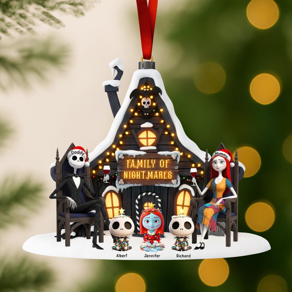 Spooky Family Christmas Ornament - Personalized Gifts For Family 03Ohqn171025