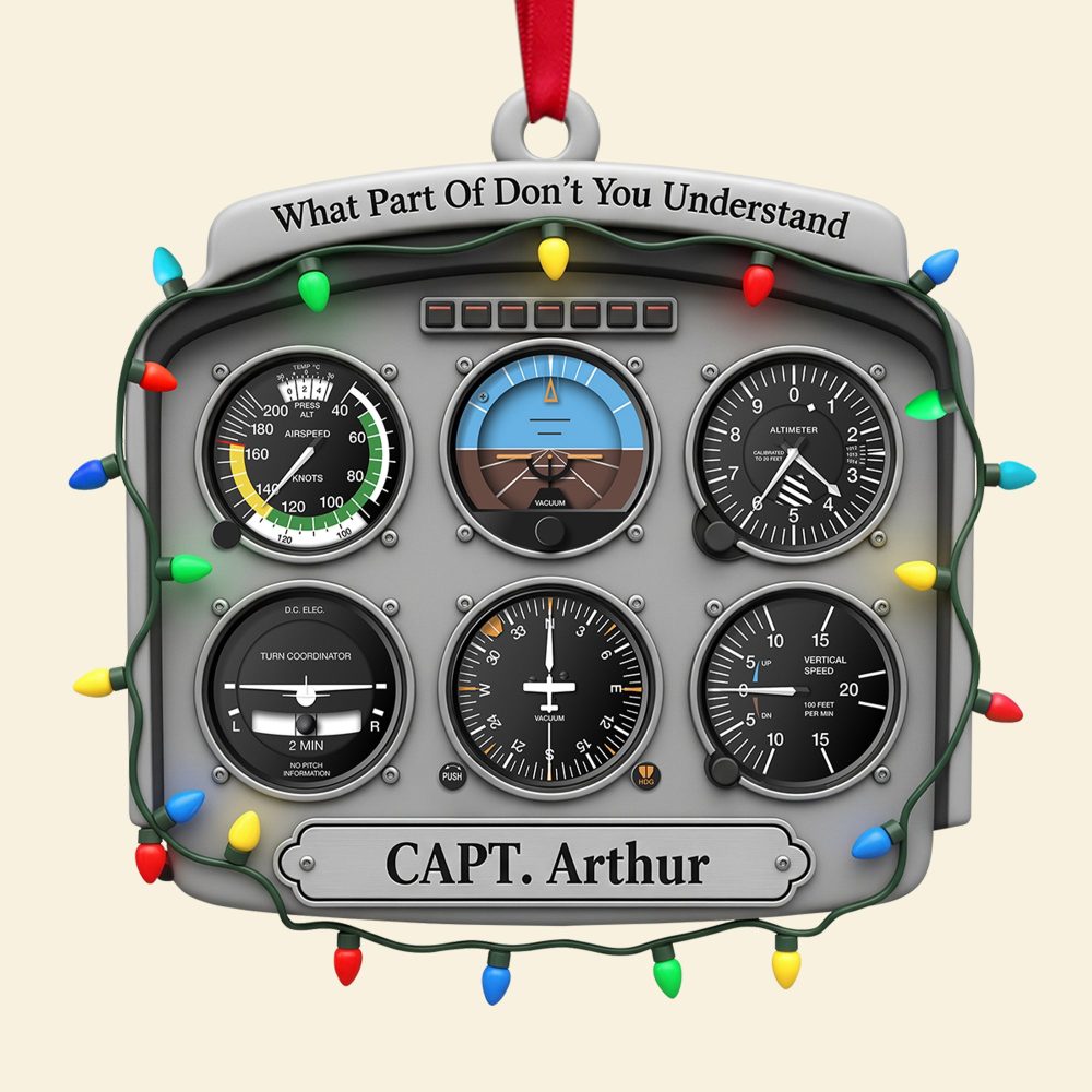 Personalized Gifts For Pilot Christmas Ornament 01Hutn120925 Flight Instruments Six Pack - Image 4