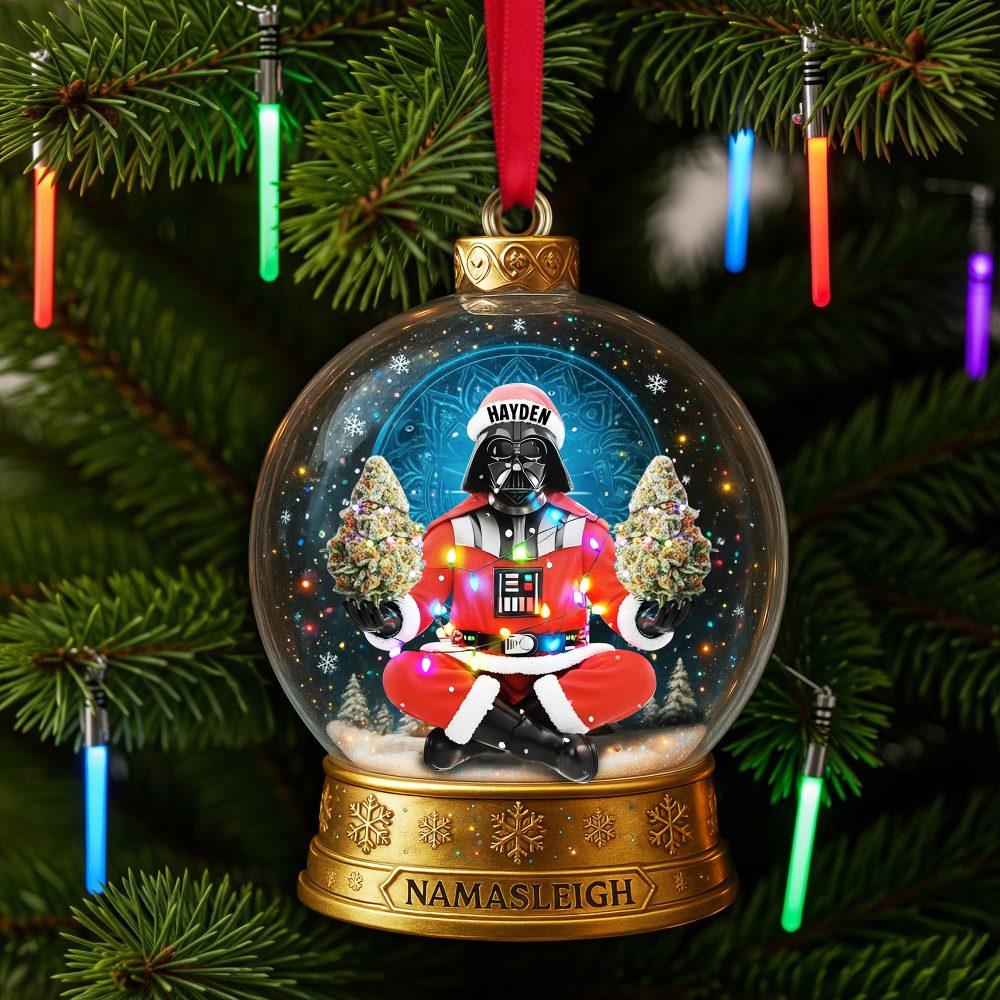 Cosmic Festive Santa Ornament - Personalized Christmas Gift For Stoners 02Tolu290825 - Image 3