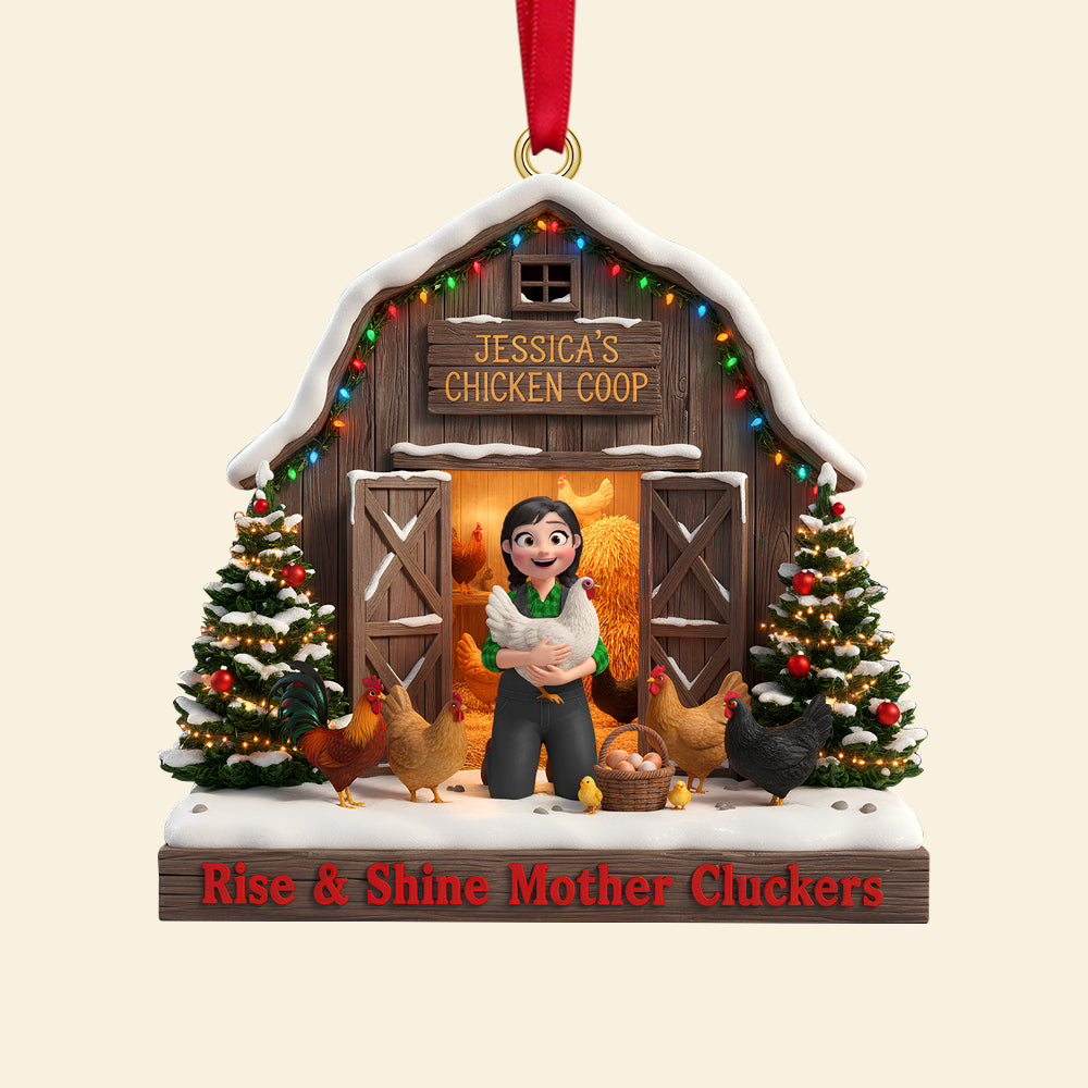 Personalized Gifts For Farmers Christmas Chicken Coop Ornament 01Natn180925 - Image 4