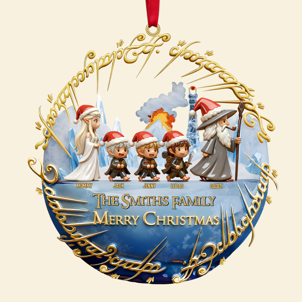 Family Walking To The Fantasy World Ornament, Personalized Gifts For Family 02Qhtn081025 - Image 4