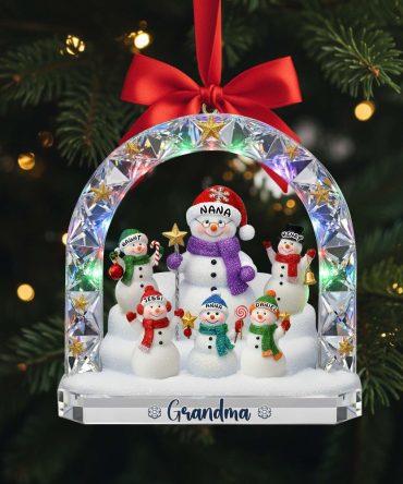 Grandma’S Snowman Family Ornament - Personalized Christmas Gift For Grandma 04Tolu250925