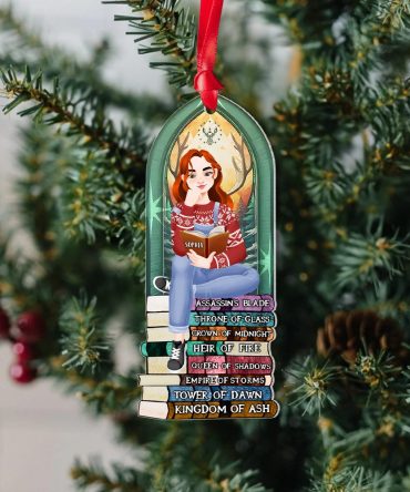 Personalized Gift For Book Lovers 05Hupu170924Pa Ornament A Girl Sitting On Stack Of Books Reading