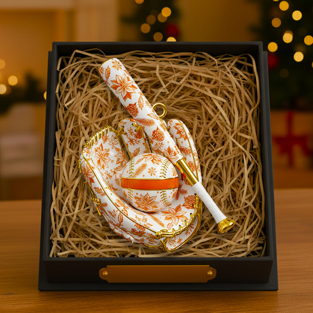 Baseball Toile De Jouy Christmas Ornament Personalized Gifts For Baseball Lovers 04Pgdt021025 - Image 3