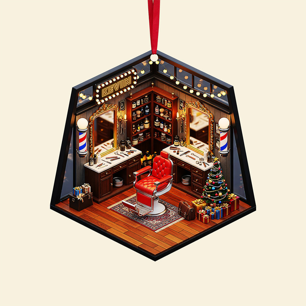 Barber Shop Miniature Ornament - Personalized Gifts For Barbers 04Pgta120825 - Image 4