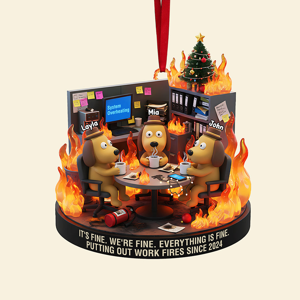 Personalized Gifts For Christmas, Coworker Dog Meme Acrylic Ornament 01Nata101025 - Image 4