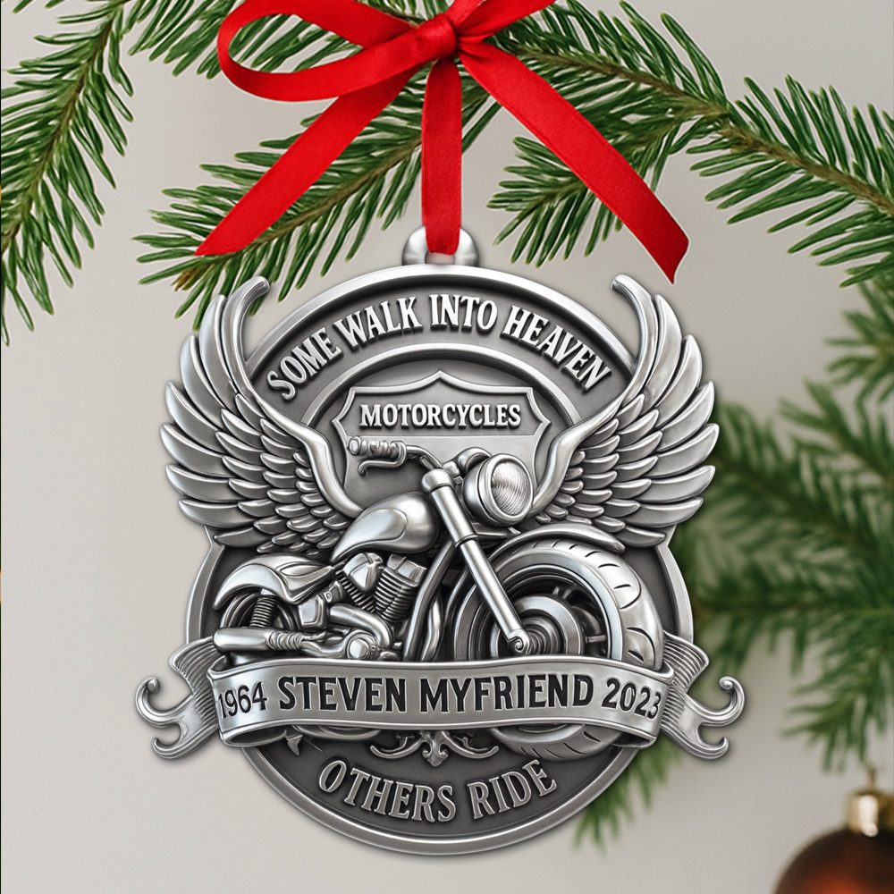 Some Walk Into Heaven Ornament - Personalized Heaven Gift For Motorcycles Lovers 03Ohlu180825 - Image 2