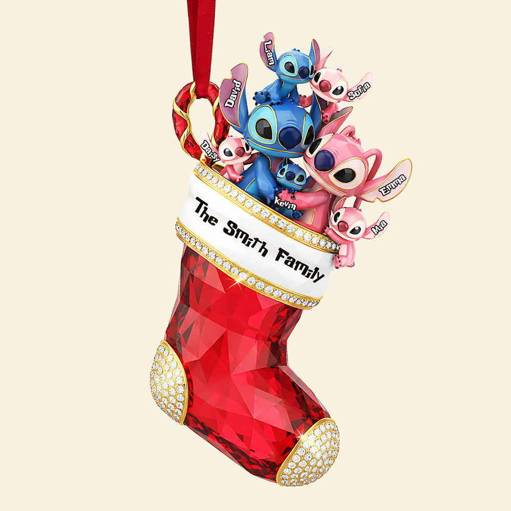 Stocking Family Ornament - Personalized Gifts For Family Christmas Ornament 01Ohta260925 - Image 4