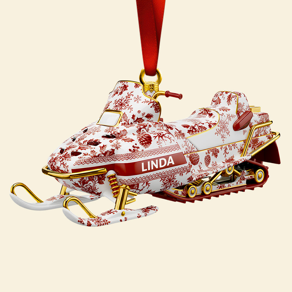 Snowmobile Toile De Jouy Ornament - Personalized Christmas Gifts 01Pgdt151025 - Image 4