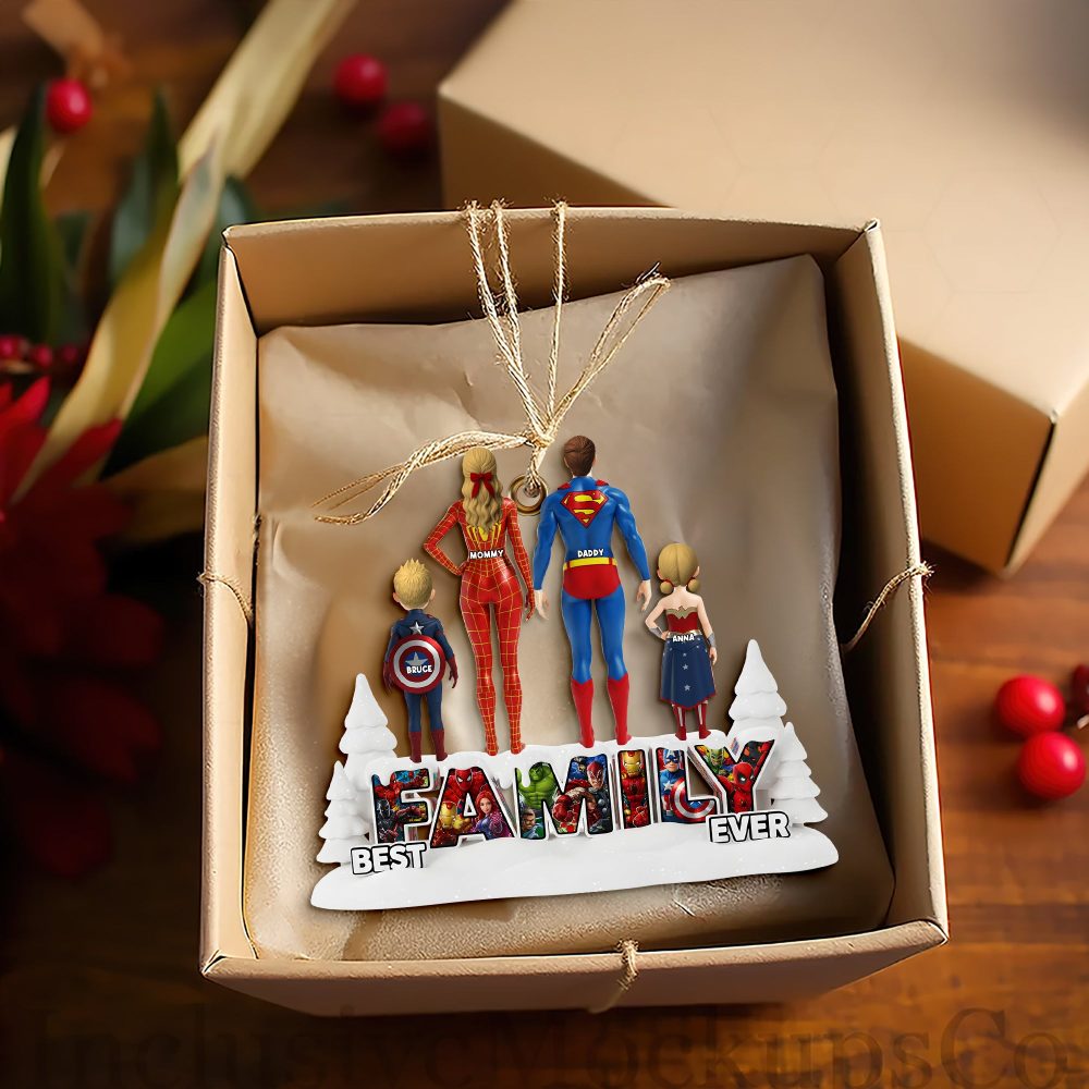 Best Family Ever Ornament - Personalized Gifts For Family 04Ohlu111025