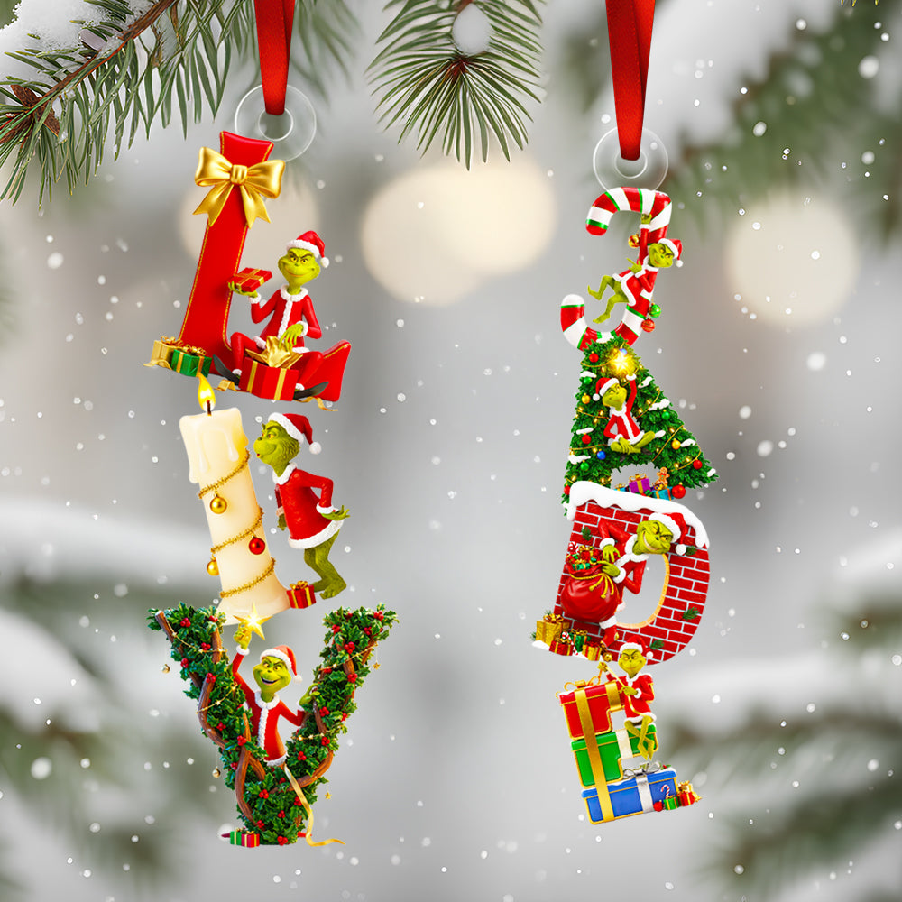 Green Alphabet Letter Ornament - Personalized Christmas Gifts 02Ohdt231025 - Image 4