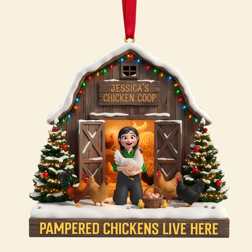 Personalized Gifts For Farmers Christmas Chicken Coop Ornament 04Natn190925 - Image 4