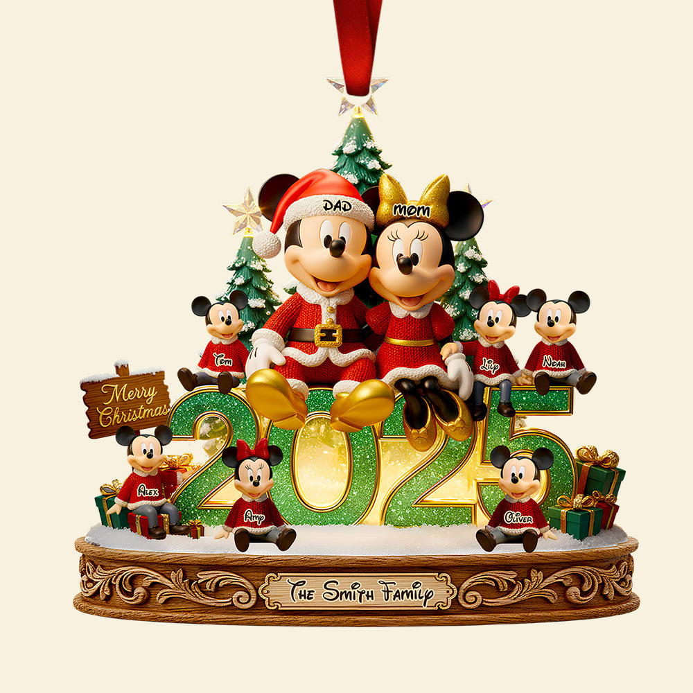 Merry Family Glow Christmas Ornament Personalized Gifts For Family 01Padt111025 - Image 4