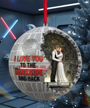 I Love You To The Darkside And Back - Personalized Christmas Acrylic Ornament For Couples