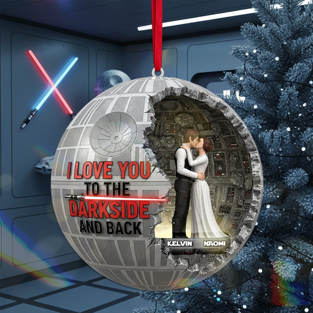 I Love You To The Darkside And Back - Personalized Christmas Acrylic Ornament For Couples