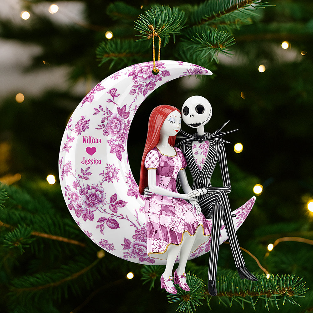 “Love You To The Moon And Back” – Personalized Romantic Moon Couple Ornament - Unique Custom Gifts For Couples, Friends, And Family - Image 2