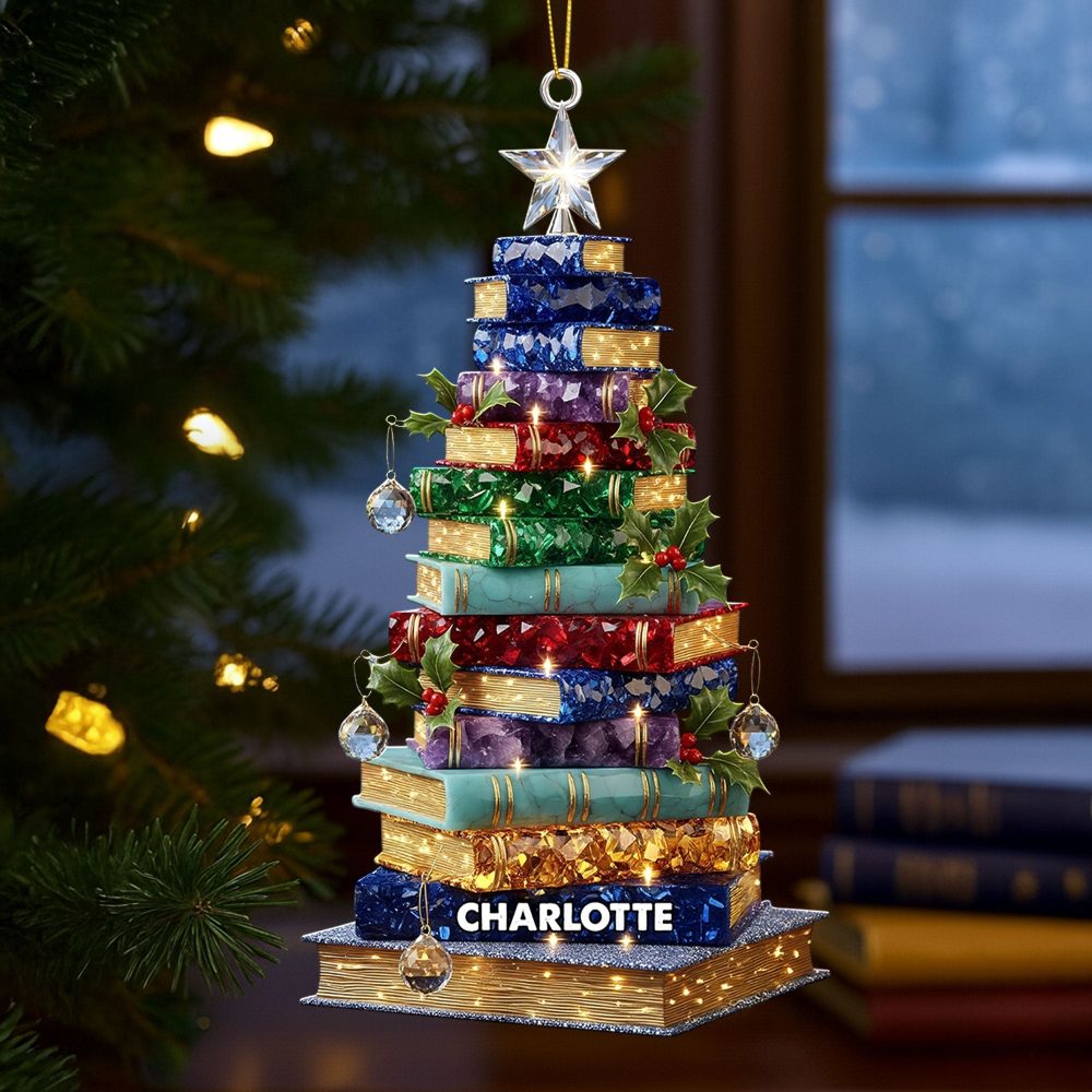 “A Gift For Every Book Lover” - Personalized Christmas Book Tree Ornament - Custom Gift For Readers And Literature Enthusiasts - Image 2