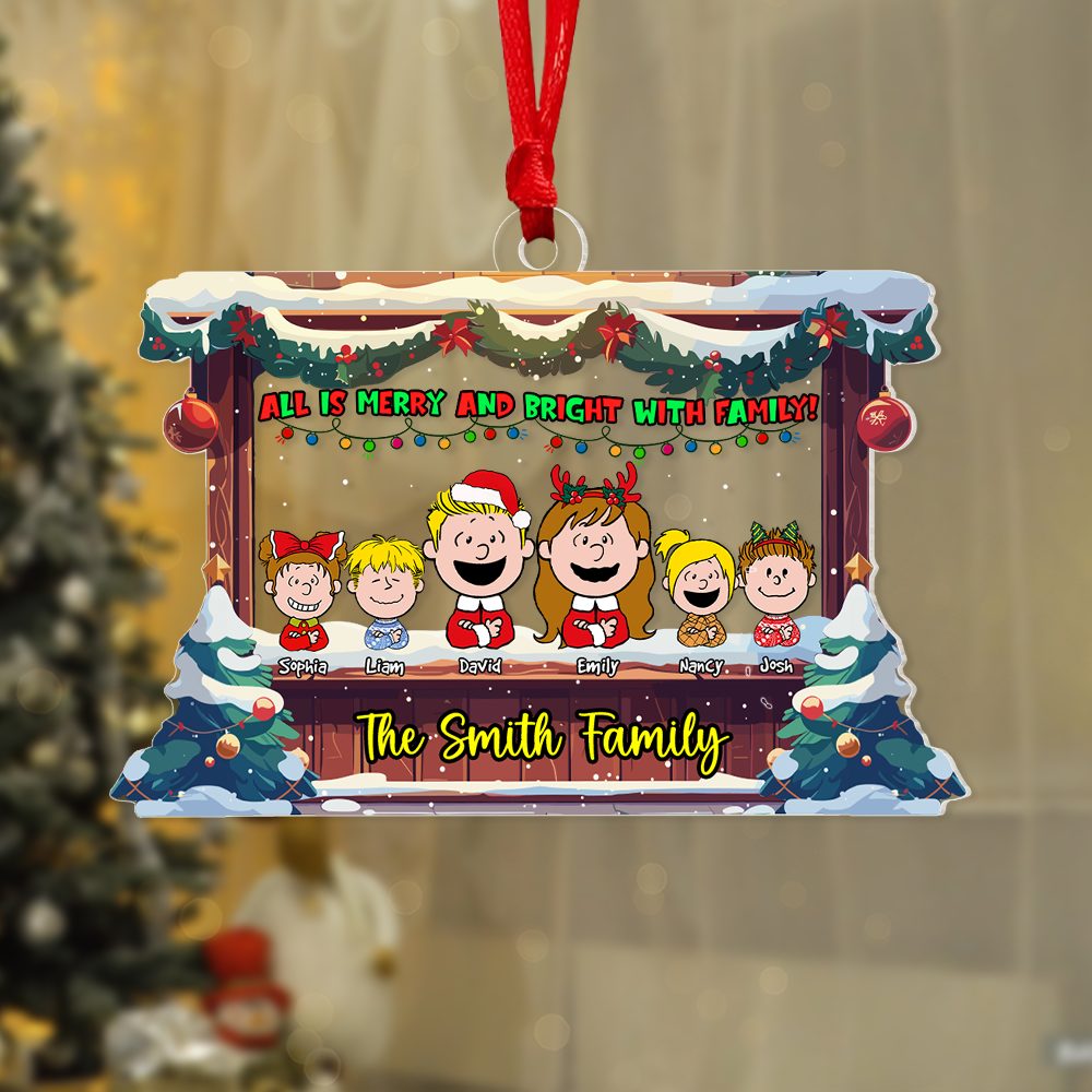 Custom Family Christmas Acrylic Ornament - Image 2